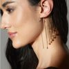 Francesca's Luxe Over The Ear Fringe Cuff Pearl Earrings