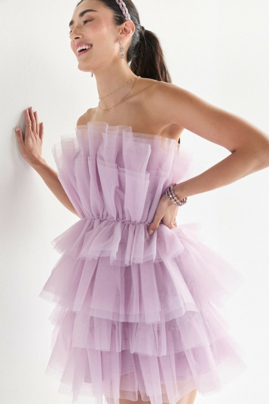 Francesca's Suzie Tulle Tiered Dress Dresses