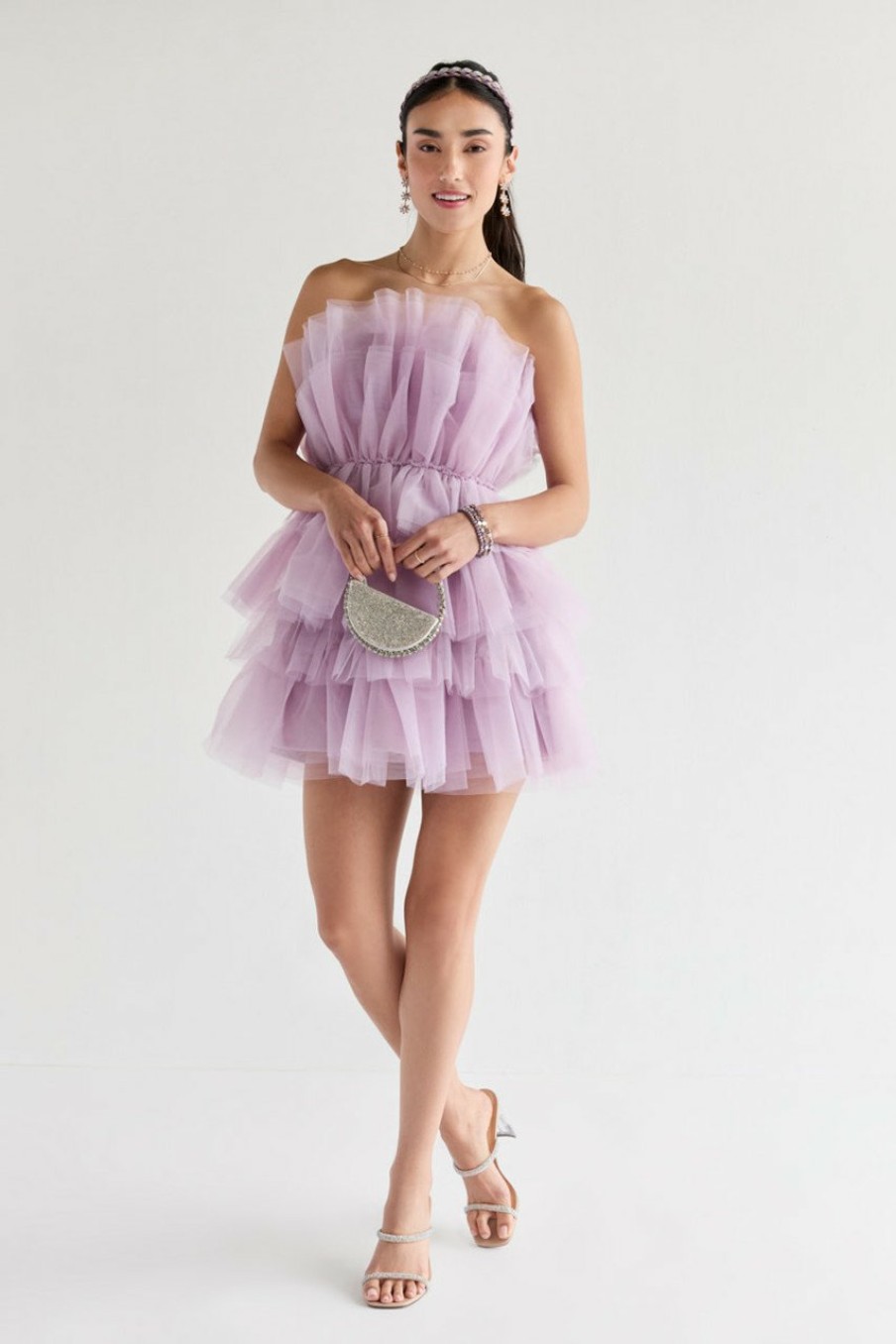 Francesca's Suzie Tulle Tiered Dress Dresses