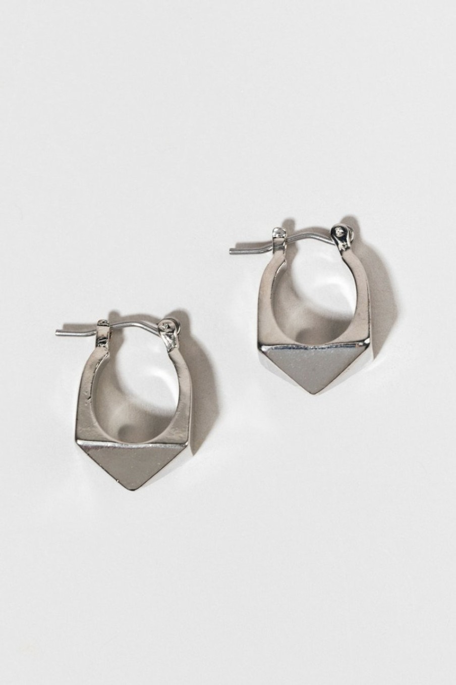 Francesca's Marla Bold Geometric Hoop Earrings Silver Earrings