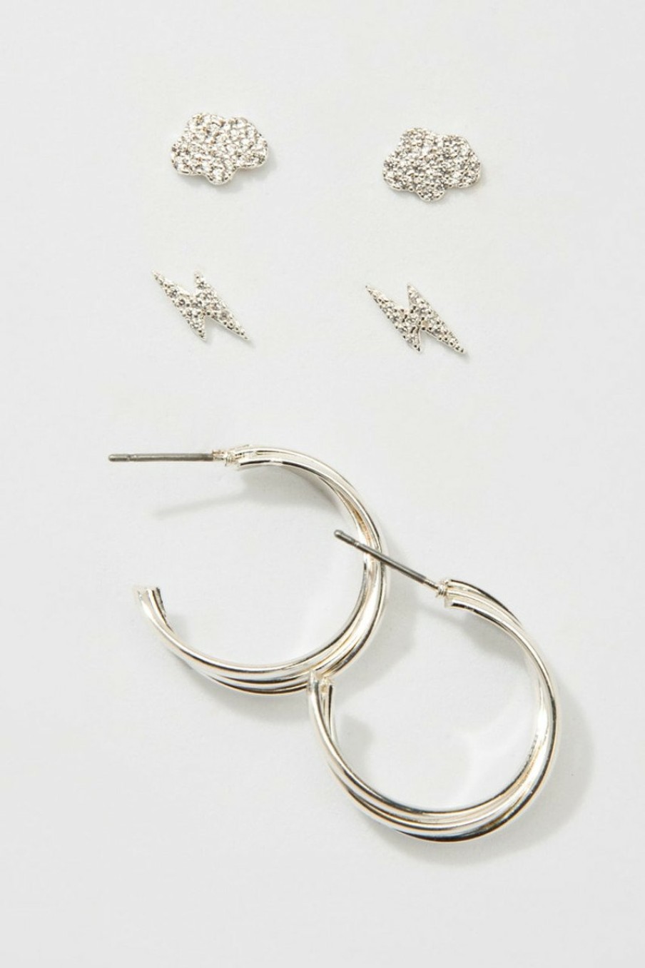 Francesca's Pauletta Earring Set Silver Earrings