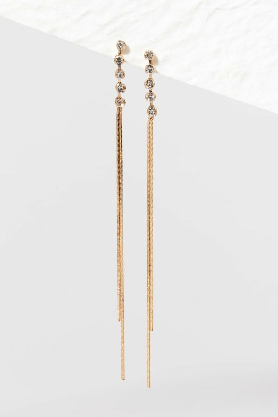 Francesca's Reannon Linear Strands Gold Earrings