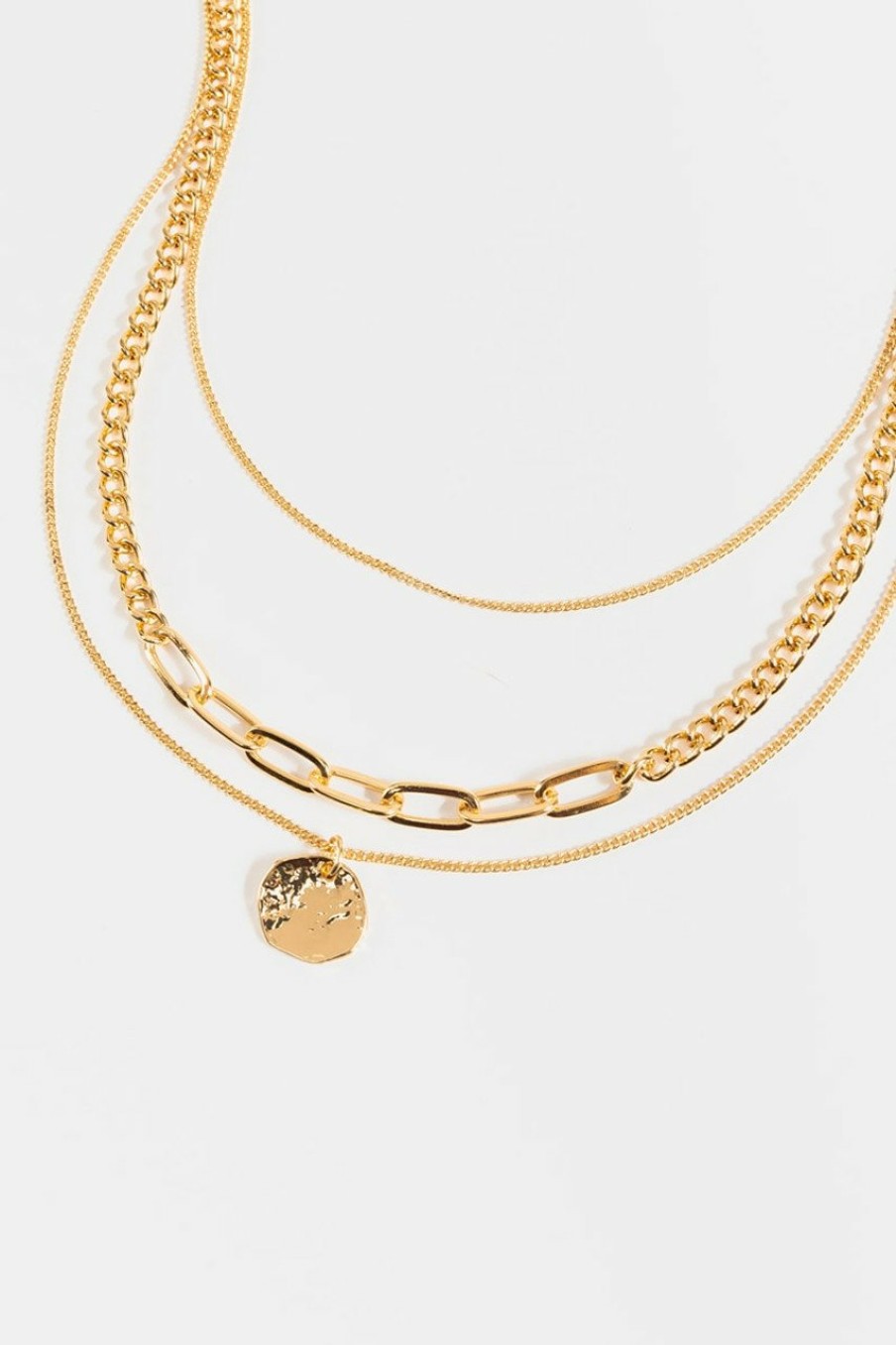 Francesca's Scarlet Curb Chain Layered Necklace Gold Necklaces