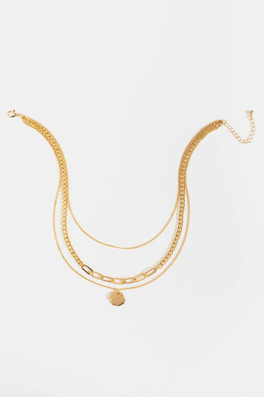 Francesca's Scarlet Curb Chain Layered Necklace Gold Necklaces