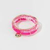 Francesca's Debra Rubber Heart Bracelet Set Pink Bracelets