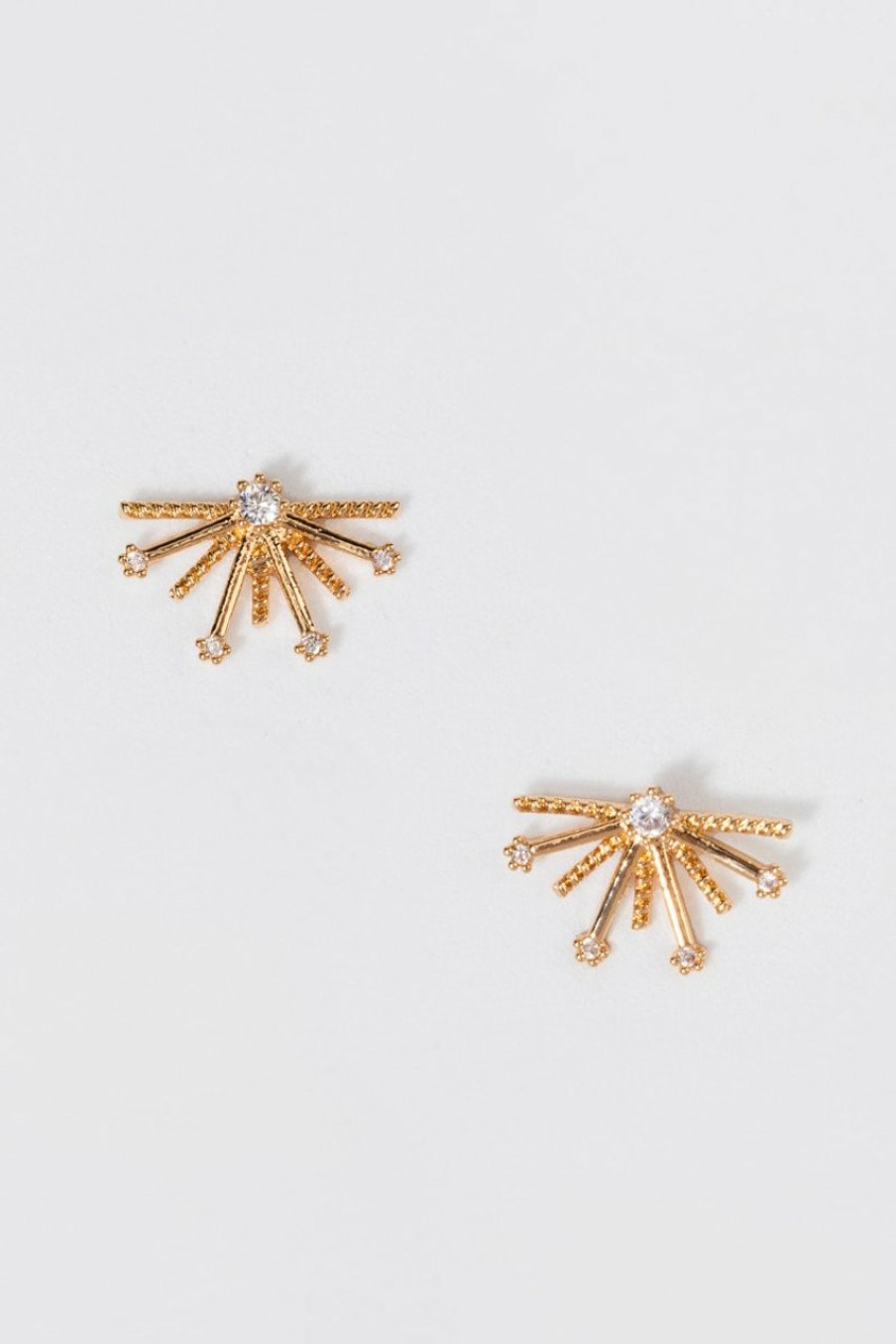 Francesca's Adelle Half Burst Stud Earrings Gold Earrings