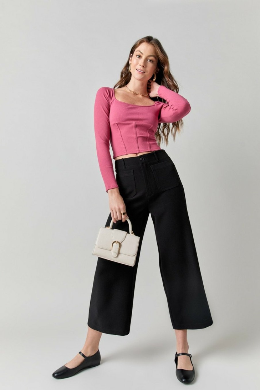 Francesca's Anise Two Pocket Pants Black Pants