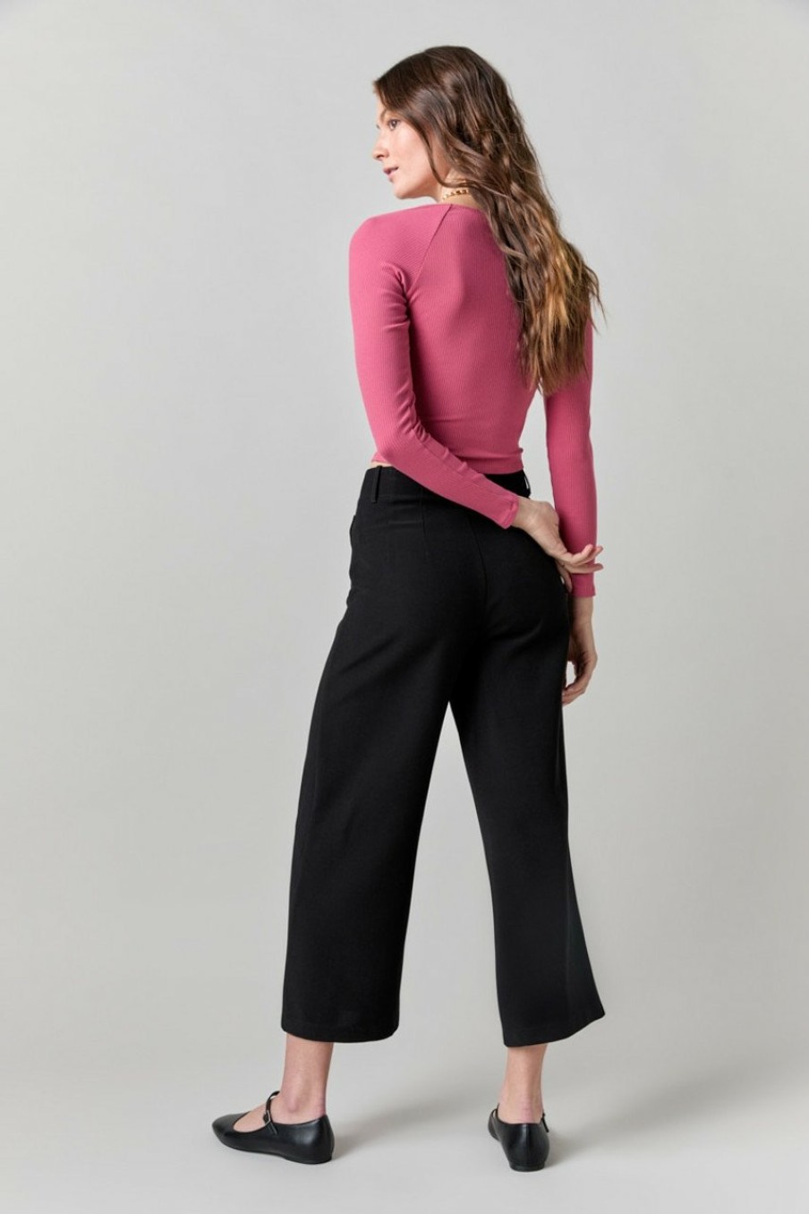 Francesca's Anise Two Pocket Pants Black Pants