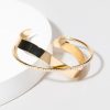 Francesca's Carmen Crossover Pearl Cuff Bracelet Gold Bracelets