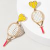 Francesca's Tennis Racquet Drop Earrings Pink Earrings