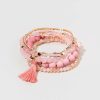 Francesca's Montana Matte Bead Bracelet Set Pink Bracelets