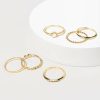 Francesca's Rosemary Dainty Heart Druzy Ring Set Gold Rings