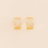 Francesca's Katelin Thick Pave Crystal Huggie Hoop Earrings Gold Earrings