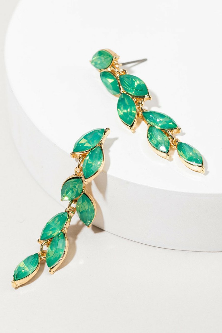 Francesca's Loretta Leaf Drop Earrings Green Earrings