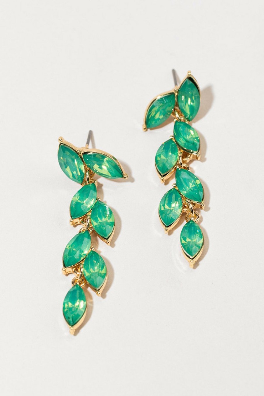 Francesca's Loretta Leaf Drop Earrings Green Earrings