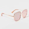 Francesca's Adriana Scallop Edge Aviator Sunglasses Pink Sunglasses