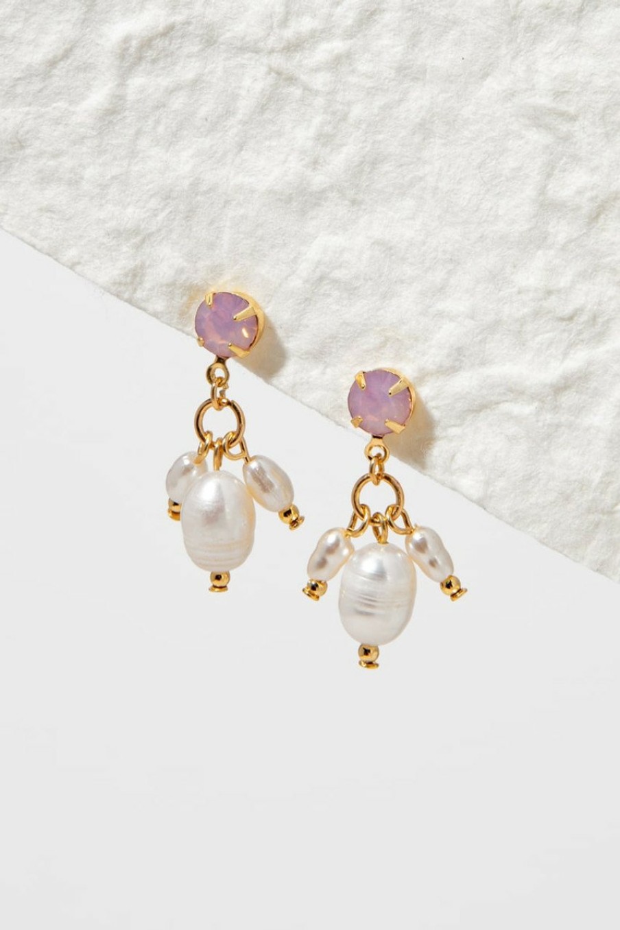 Francesca's Sheryl Small Pearl Drop Earrings Pink Earrings