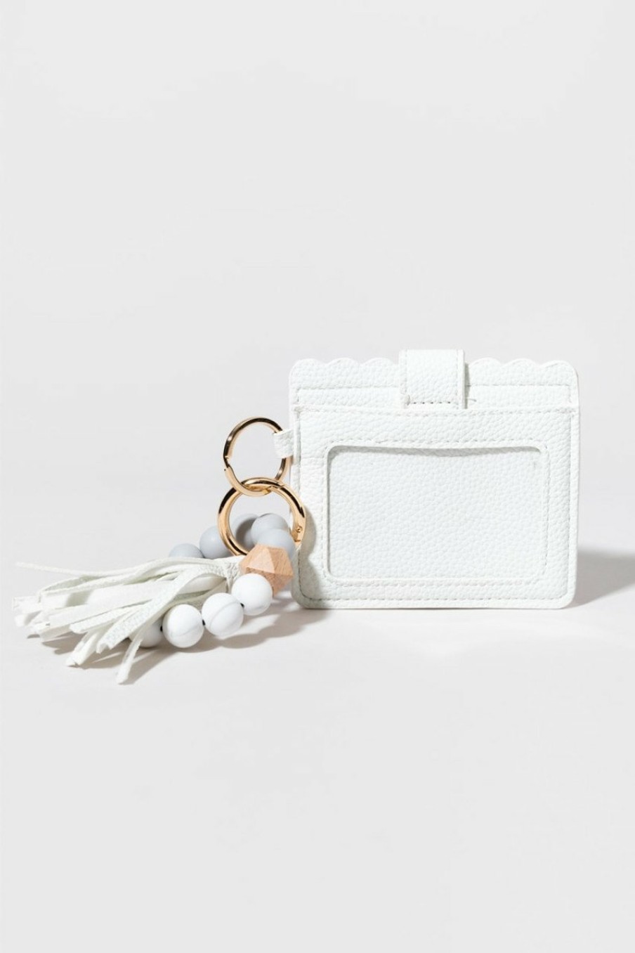 Francesca's Mindy Key Chain Card Holder Ivory Bags & Wallets