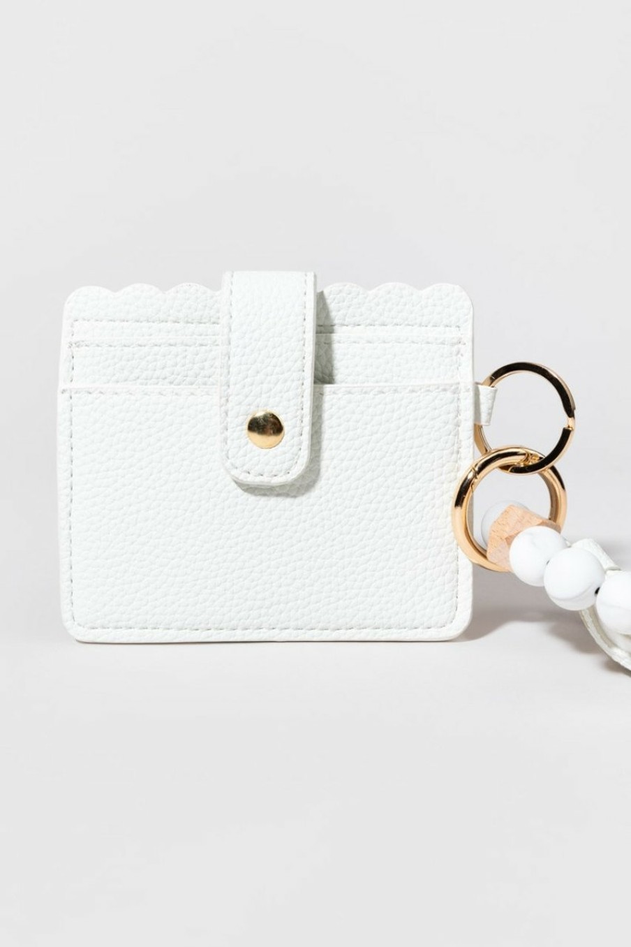 Francesca's Mindy Key Chain Card Holder Ivory Bags & Wallets