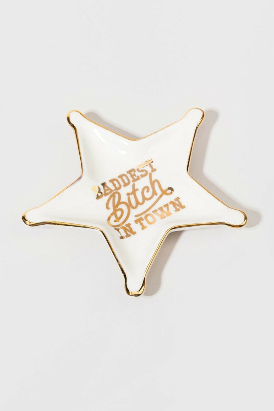 Francesca's Baddest B*Tch In Town Star Tray White Home Decor