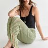 Francesca's Lenore Crochet Tassel Skirt Sage Green Skirts