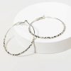 Francesca's Davinia Cube Beads Hoops Silver Earrings