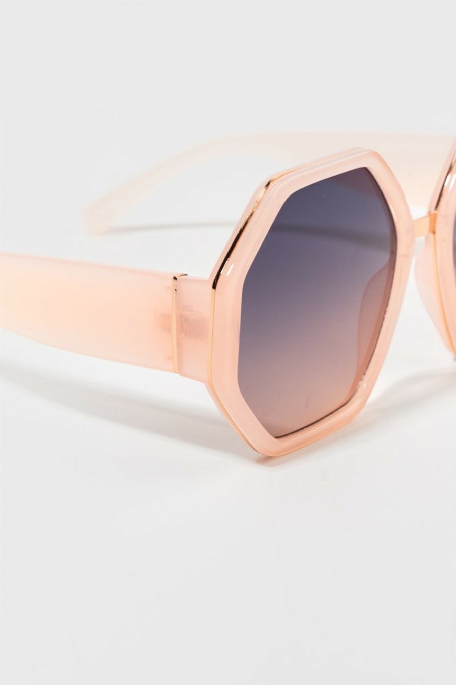 Francesca's Eliza Heptagon Sunglasses Pink Sunglasses