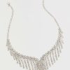 Francesca's Gina V Fringe Cupchain Necklace Crystal Necklaces