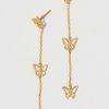 Francesca's Andrea Butterfly Station Linear Drop Earrings Gold Earrings