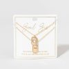 Francesca's Laverne Soul Sis Heart Dog Tag Carded Necklace Gold Necklaces