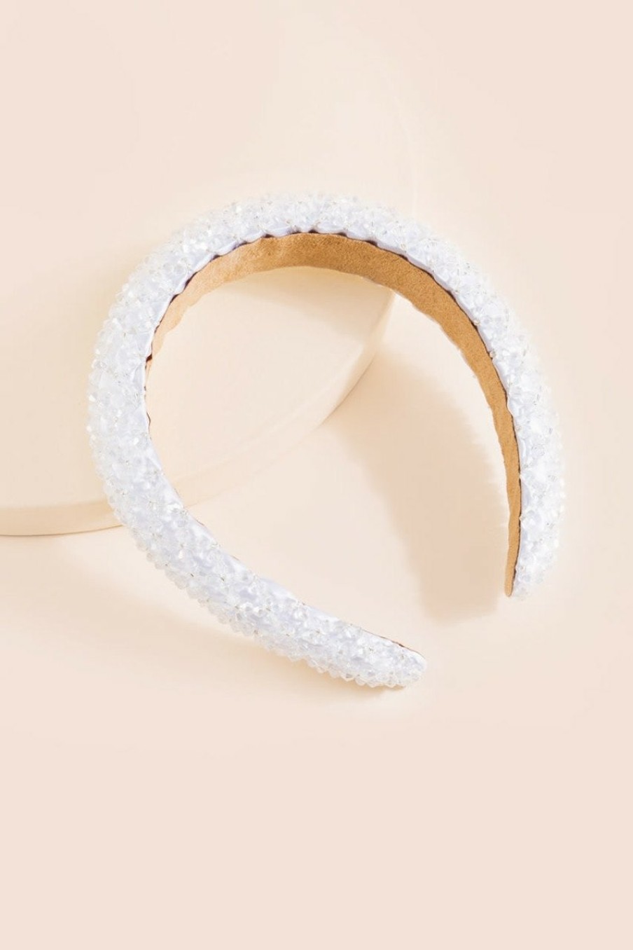 Francesca's Bella Embellished Padded Headband White Hair