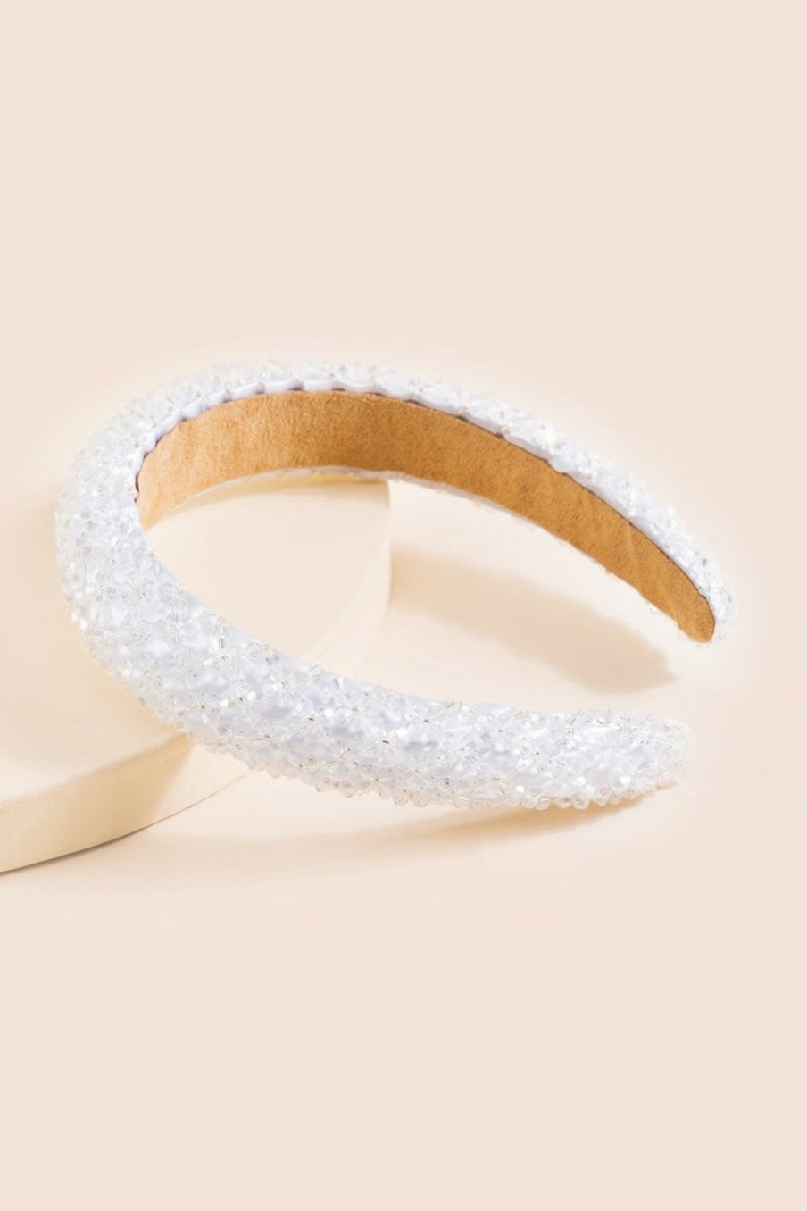 Francesca's Bella Embellished Padded Headband White Hair