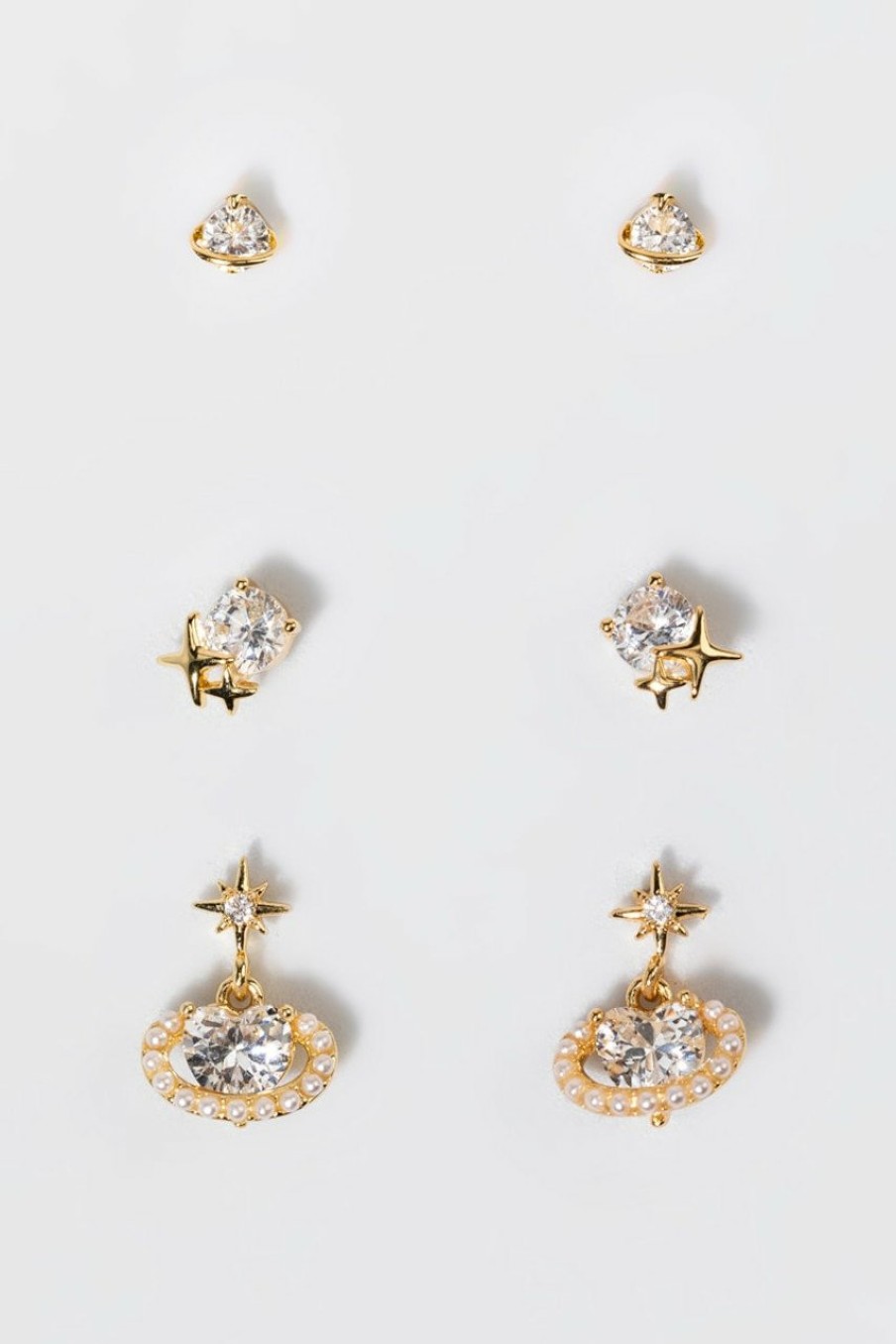 Francesca's Michaela Celestial Earrings Set Crystal Earrings