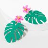 Francesca's Madeline Monstera Leaf Earrings Green Earrings