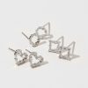 Francesca's Eleanor Outline Shapes Earrings Set Crystal Earrings