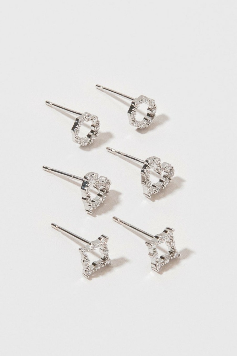 Francesca's Eleanor Outline Shapes Earrings Set Crystal Earrings