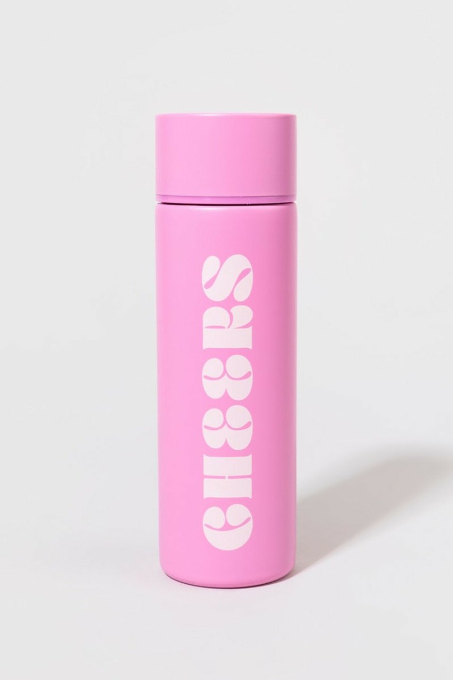 Francesca's Cheers Retro Water Flask Pink Drinkware