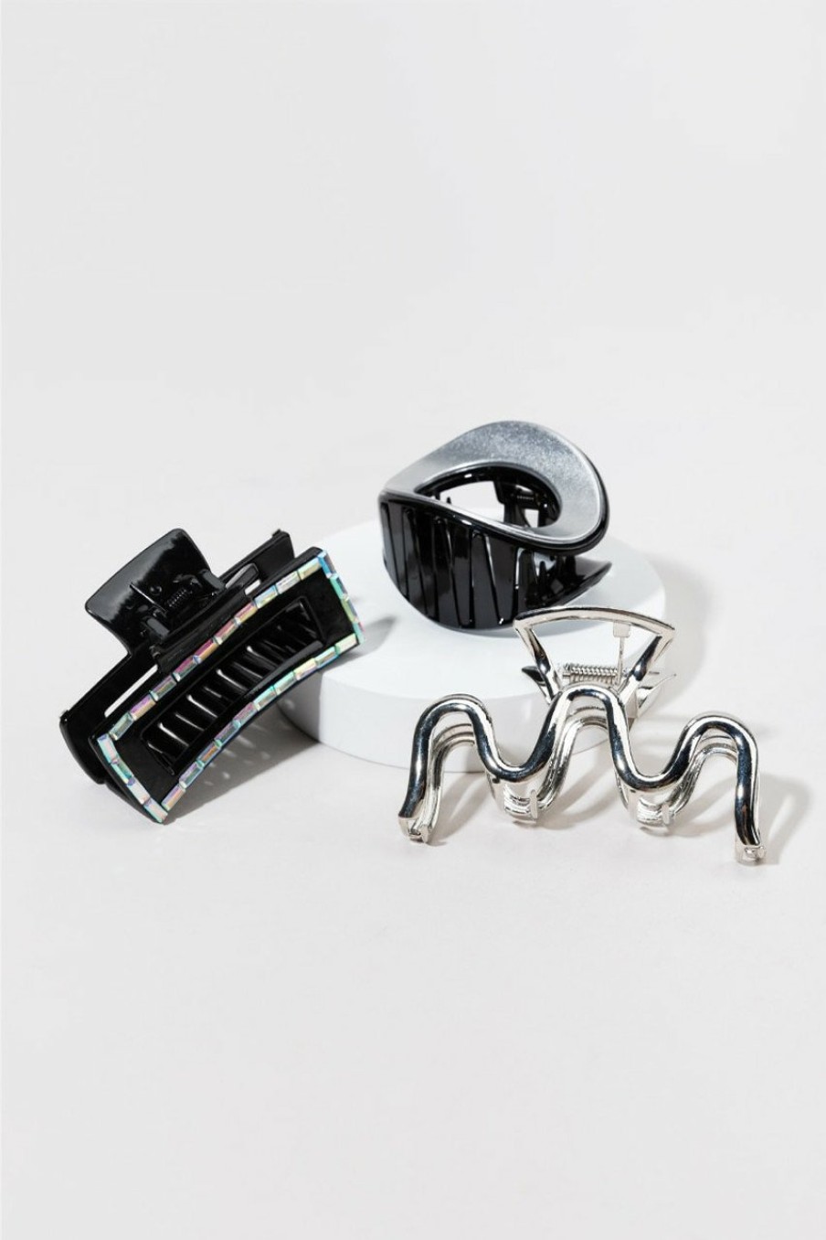 Francesca's Layne Metal Claw Clip Set Multi Hair