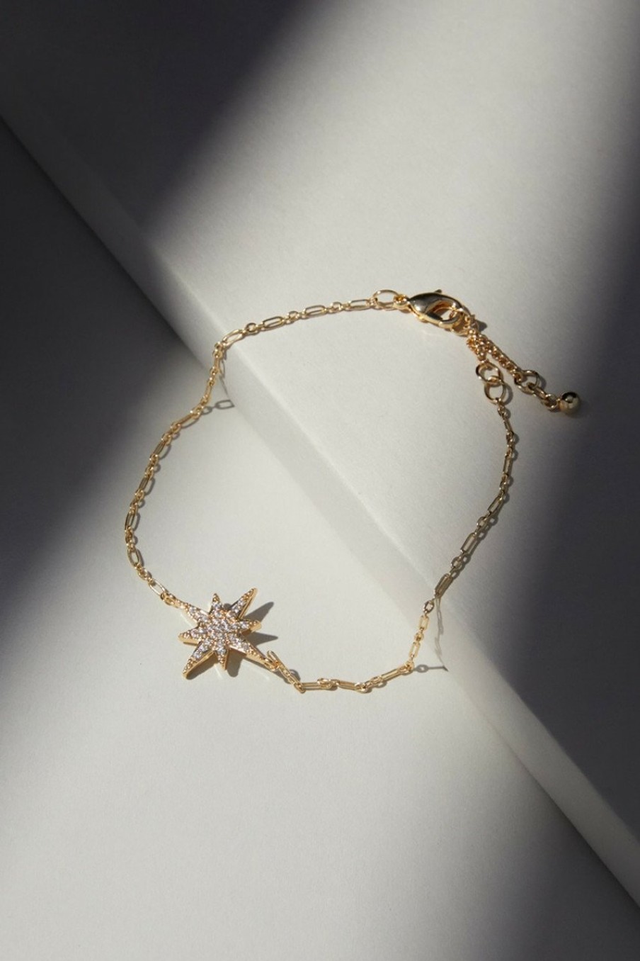 Francesca's Luxe 14K Plated Cz Star Bracelet Gold Bracelets