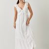 Francesca's Rosemary Ruffle Strap Clipdot Maxi Dress Dresses