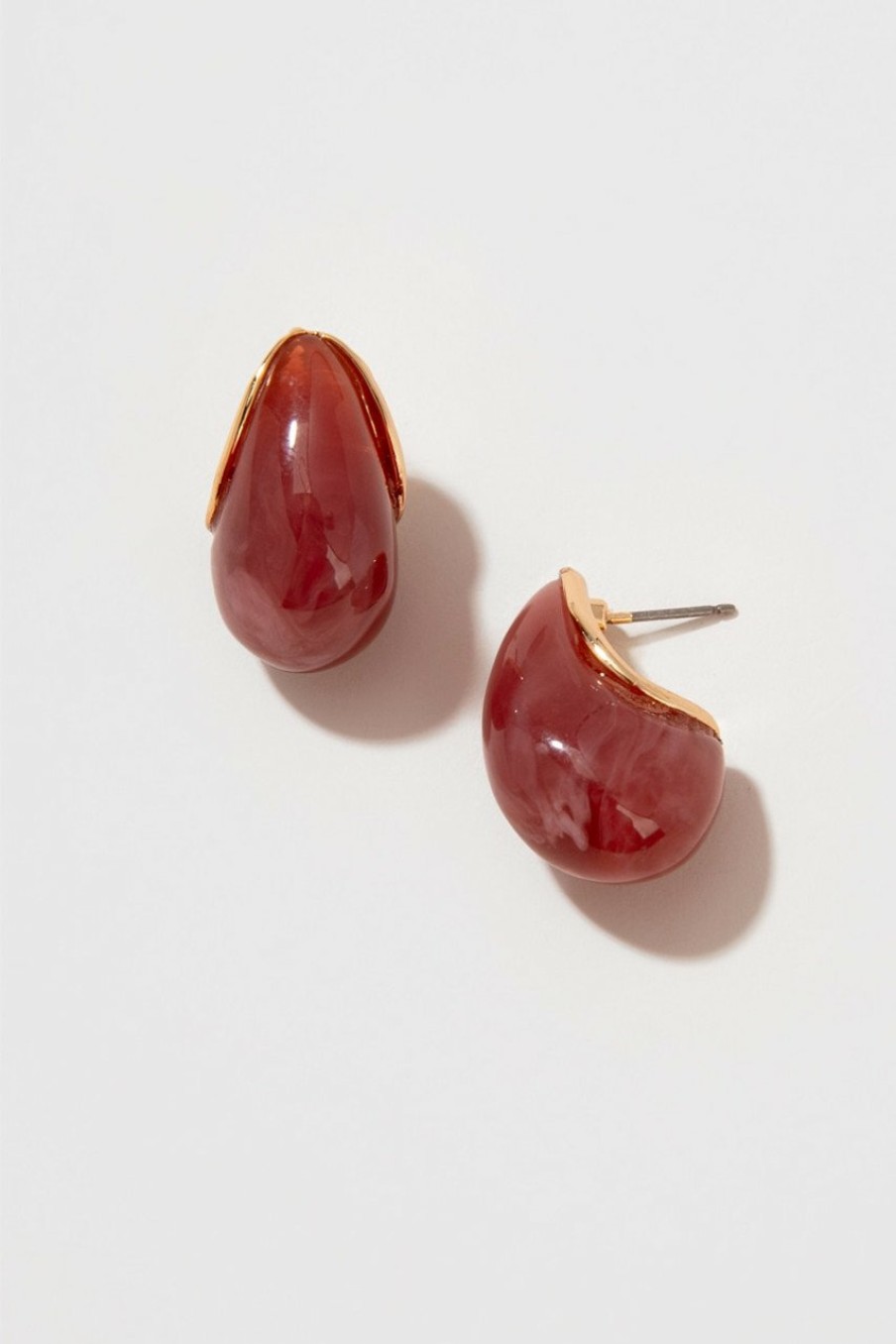 Francesca's Bette Semi Resin Tear Drop Earrings Pink Earrings