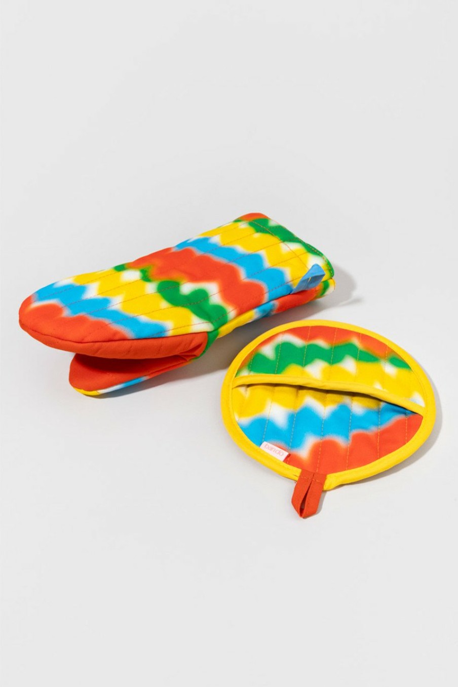 Francesca's Oven Mitt And Pot Holder Set Squiggles Multi Home Decor