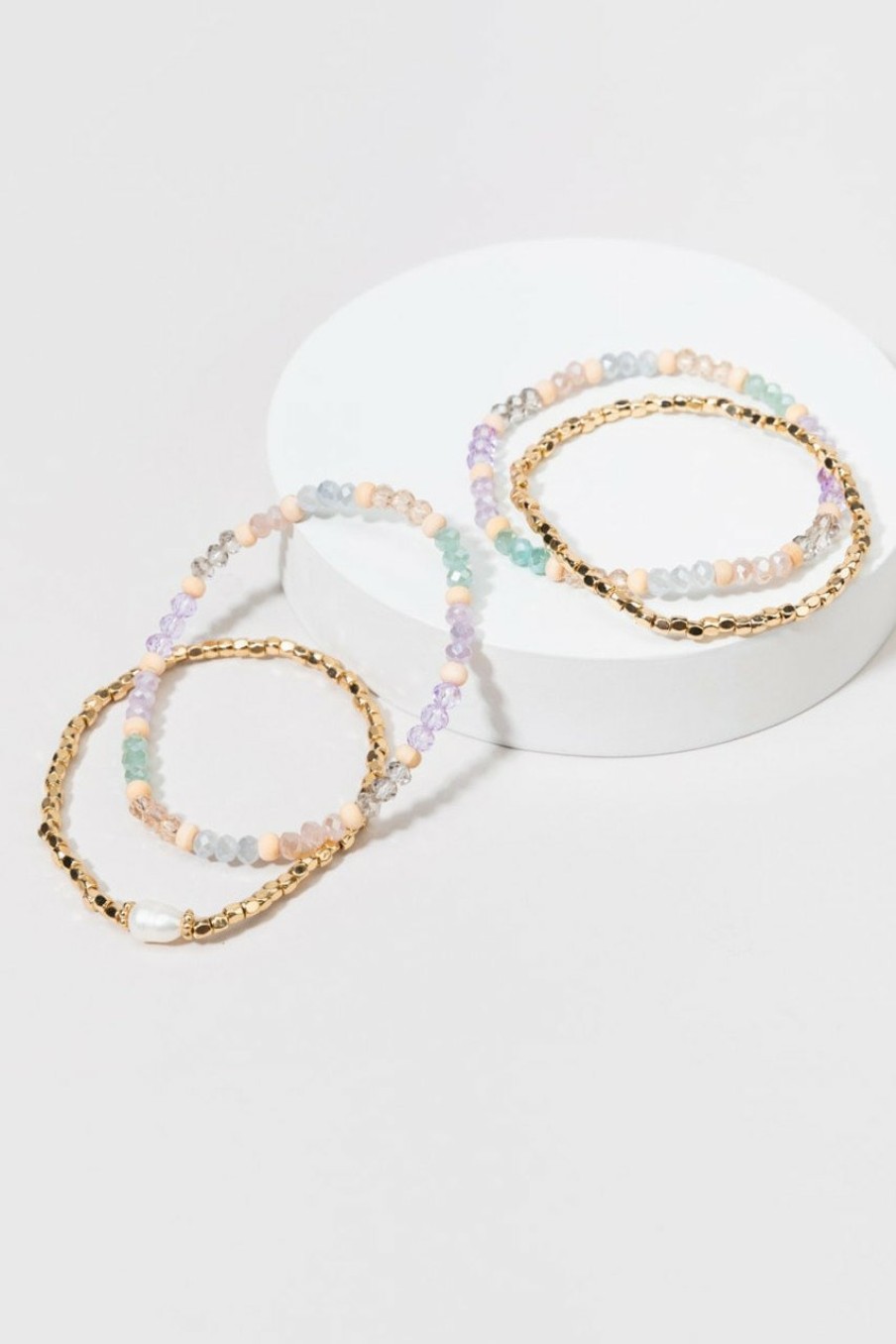 Francesca's Antonia Four Pack Bracelet Set Lavender Bracelets