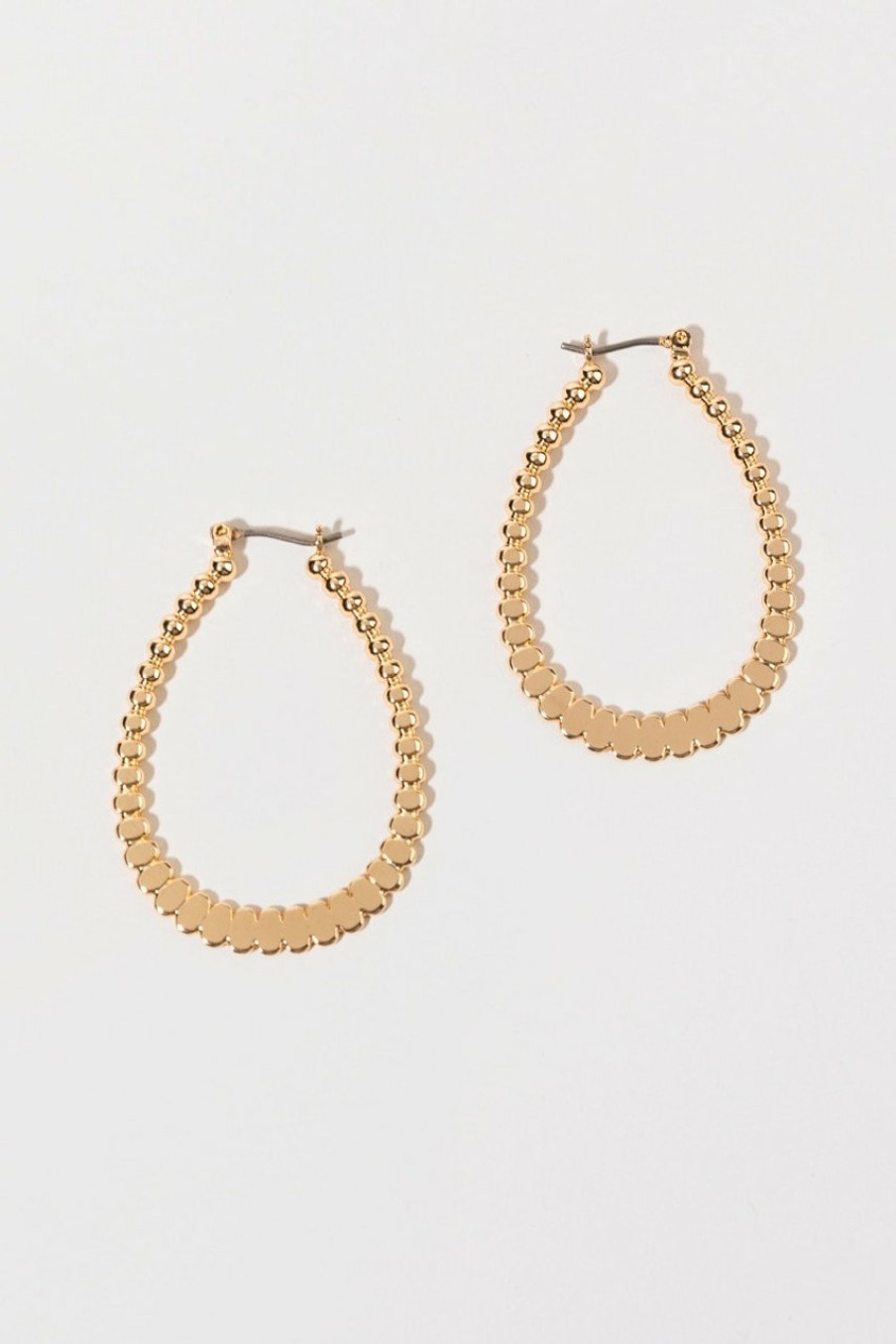 Francesca's Anette Flattened Hoop Earrings Gold Earrings