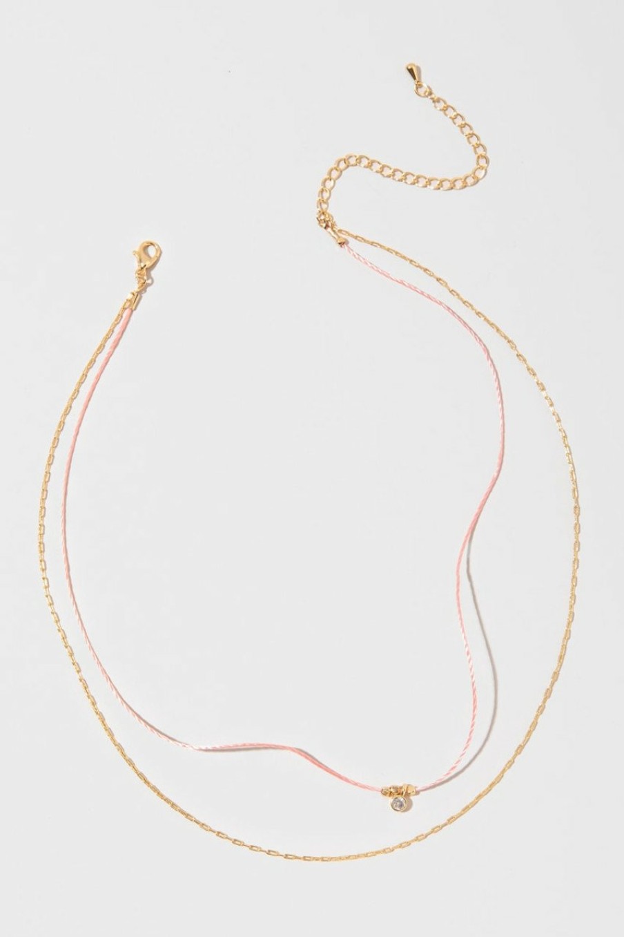 Francesca's Carrie Two Row Pendant Necklace Pink Necklaces