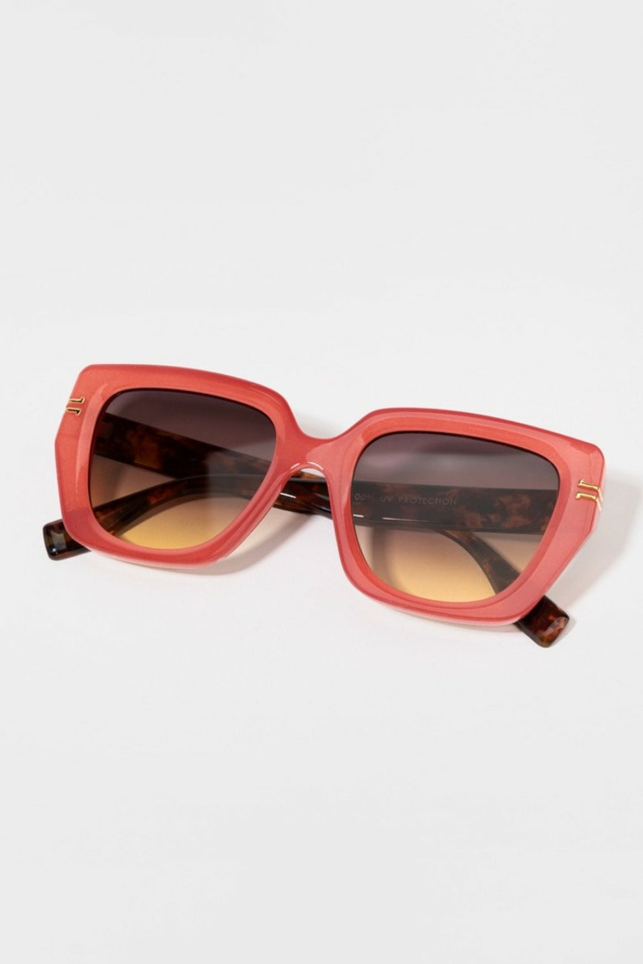 Francesca's Carrol Two Toned Cat Eye Sunglasses Rust Sunglasses