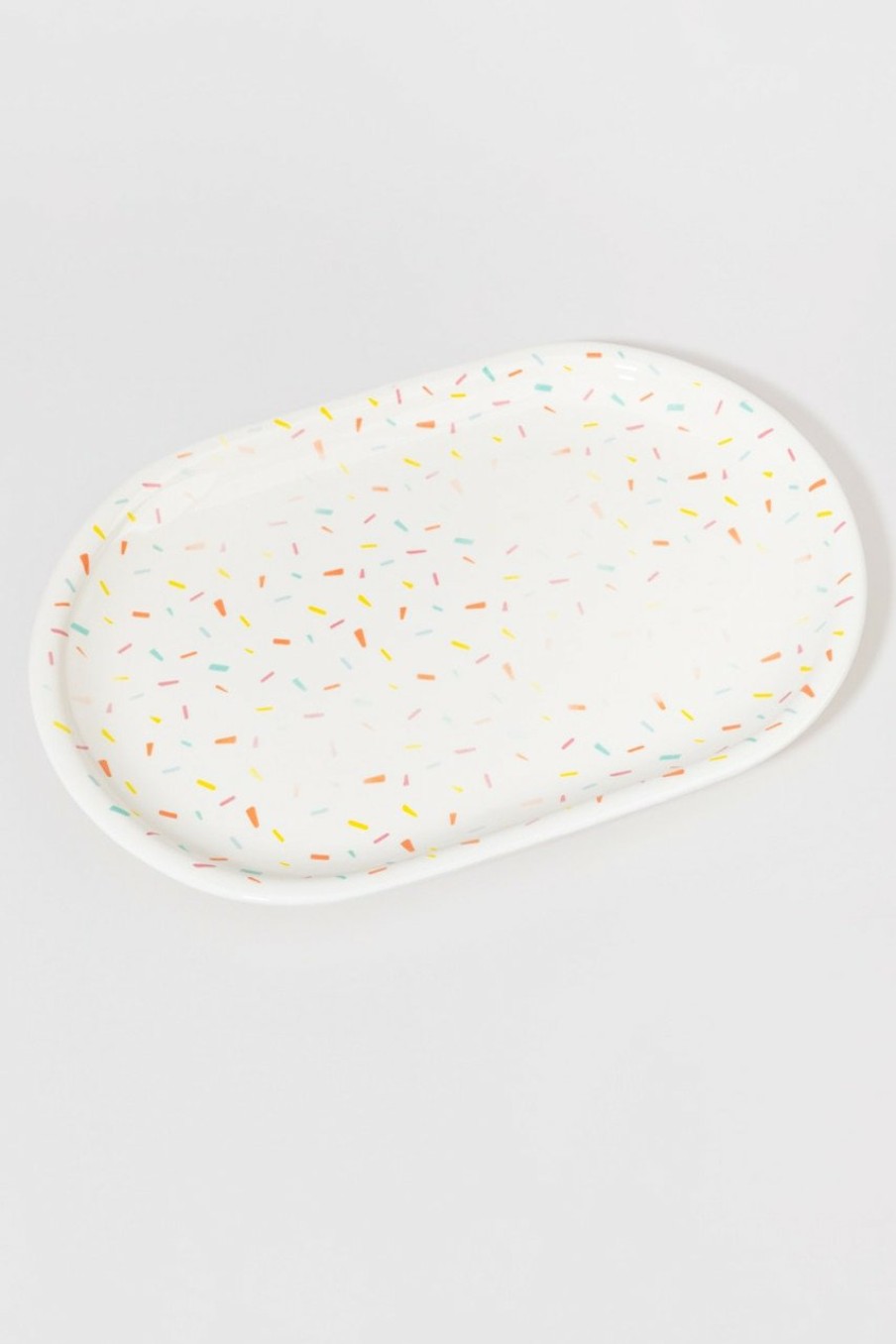 Francesca's Confetti Ceramic Platter Multi Home Decor