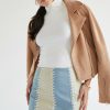 Francesca's Adelyn Vegan Leather Color Block Mini Skirt Multi Skirts