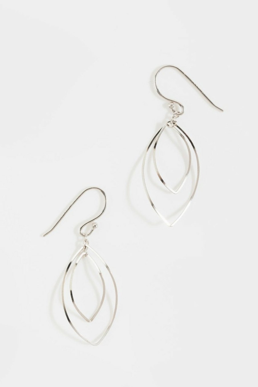 Francesca's Arden Double Leaf Drop Earrings Silver Earrings