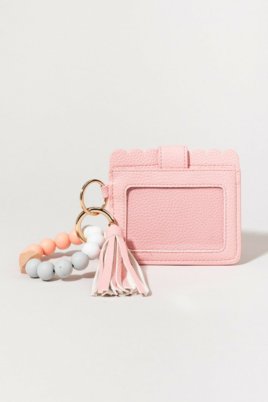 Francesca's Amity Card Case Keychain Blush Bags & Wallets